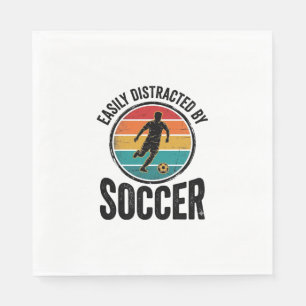 Easily Distracted By Fußball Vintage-Shirt-Design Serviette
