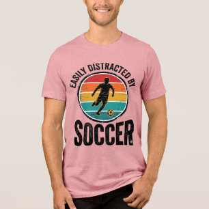 Easily Distracted By Fußball Vintage-Shirt-Design Tri-Blend Shirt