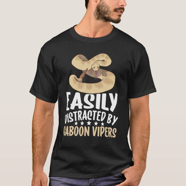 Easily Distracted By Gaboon Vipers Snake Owner T-Shirt (Vorderseite)