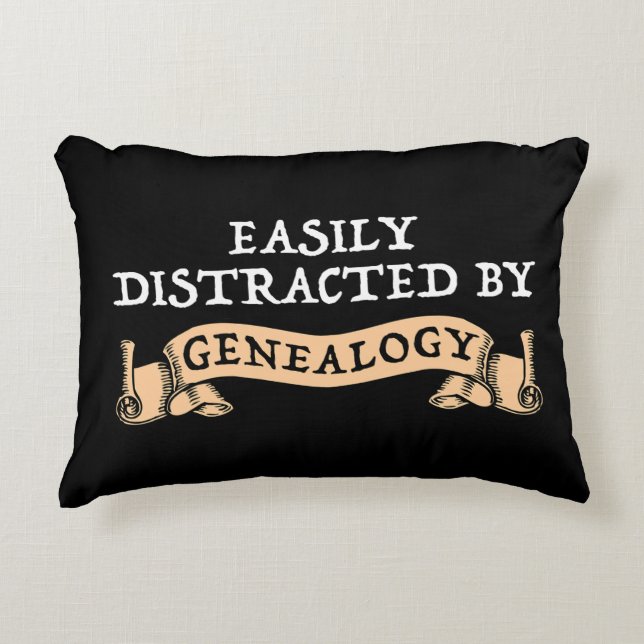 Easily Distracted By Genealogy Dekokissen (Vorderseite)