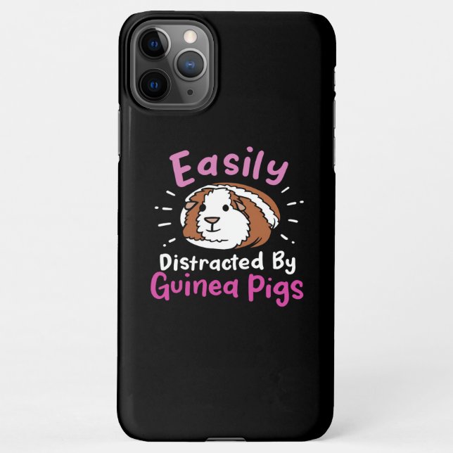 Easily Distracted By Guinea Pigs Cute Pet Lover iPhone Hülle (Rückseite)