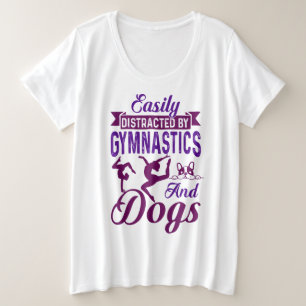 Easily Distracted By Gymnastics and Dogs auf Deuts Große Größe T-Shirt