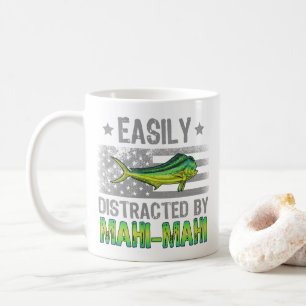 Easily Distracted by Mahi Mahi, Fischer US-Flagge Kaffeetasse