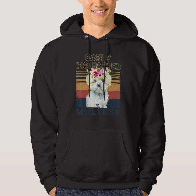 Easily distracted by maltese dog hoodie (Vorderseite)
