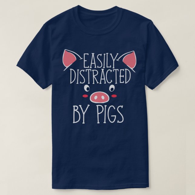 Easily Distracted By Pigs Premium  T-Shirt (Design vorne)