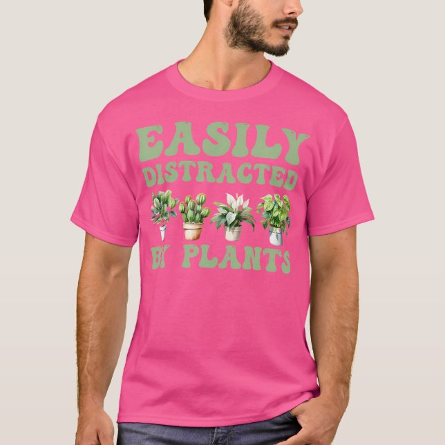 Easily Distracted By Plants Succulent Plant Garden T-Shirt (Vorderseite)