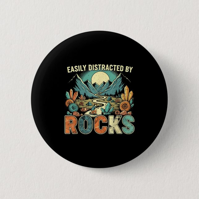 Easily Distracted By Rocks Geology Geologist Colle Button (Vorderseite)