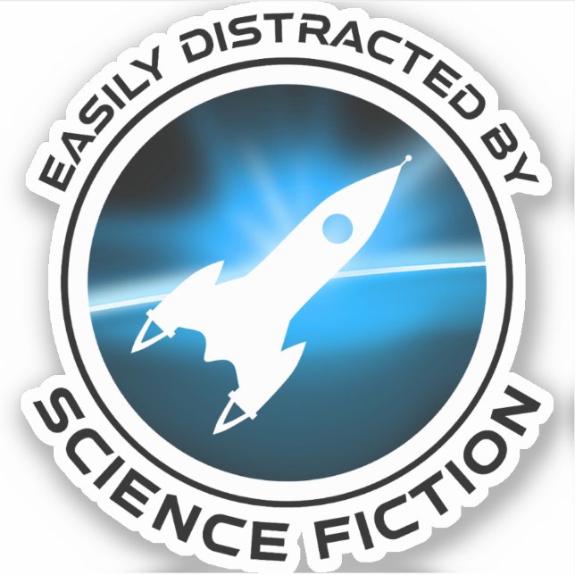 Easily Distracted By Science Fiction Aufkleber (Vorderseite)
