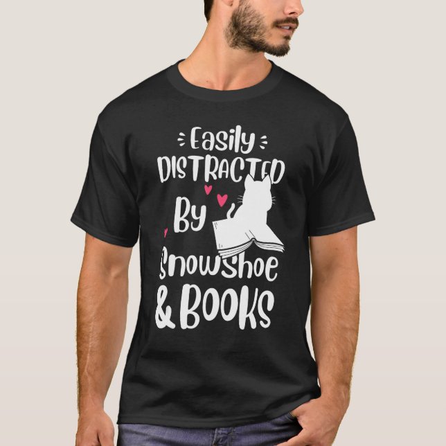 Easily Distracted By Snowshoe Cat And Books  Kitte T-Shirt (Vorderseite)