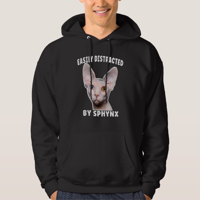 Easily Distracted By Sphynx cat Hoodie (Vorderseite)