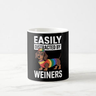 Easily Distracted By Weiners LGBTQ Regenbogen Schw Kaffeetasse