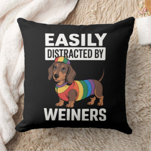 Easily Distracted By Weiners LGBTQ Regenbogen Schw Kissen