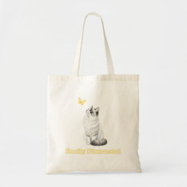 Easily Distracted Cute Cat & Butterfly Design Tragetasche