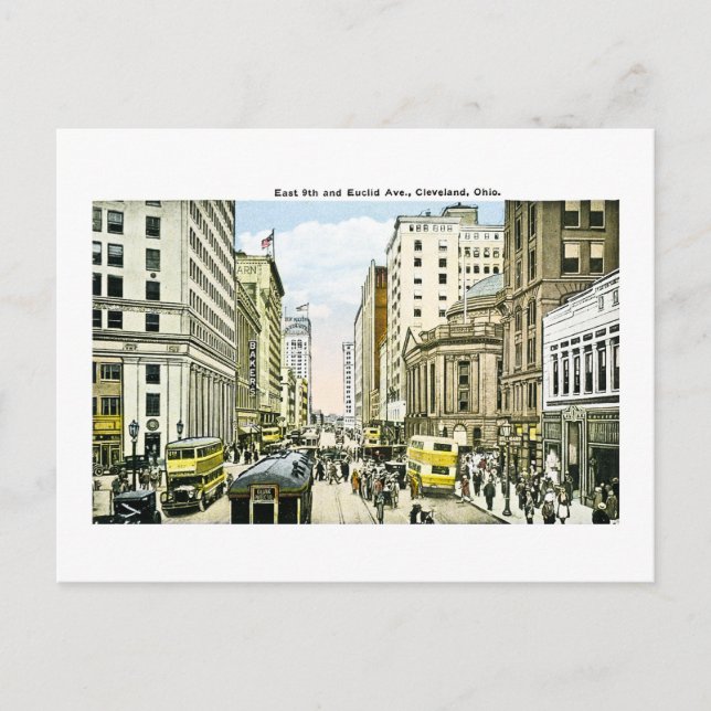 East 9th and Euclid Avenue, Cleveland, Ohio Postkarte (Vorderseite)