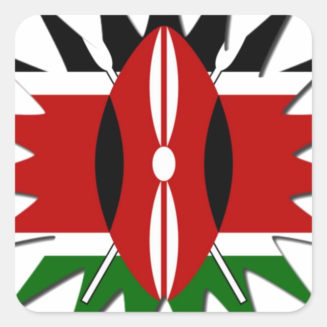 East African Constellation Kenyan Flag Star Design Quadratischer Aufkleber (Vorderseite)