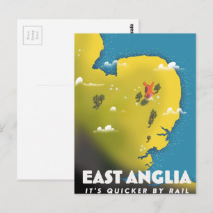 East Anglia-Reiseplakat. Postkarte