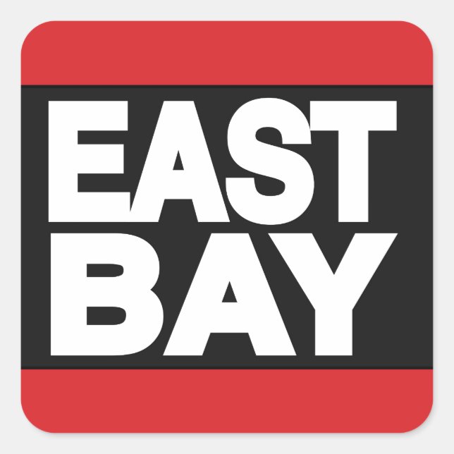 East Bay 2 Red Quadratischer Aufkleber (Vorderseite)