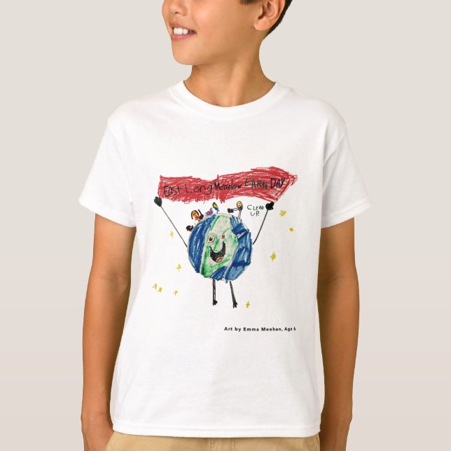 East Longmeadow Earth Day Kids T-Shirt (Vorderseite)