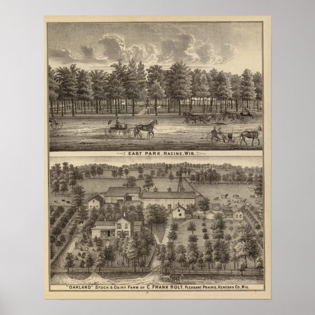 East Park, Racine and Oakland Farm Poster (Vorne)