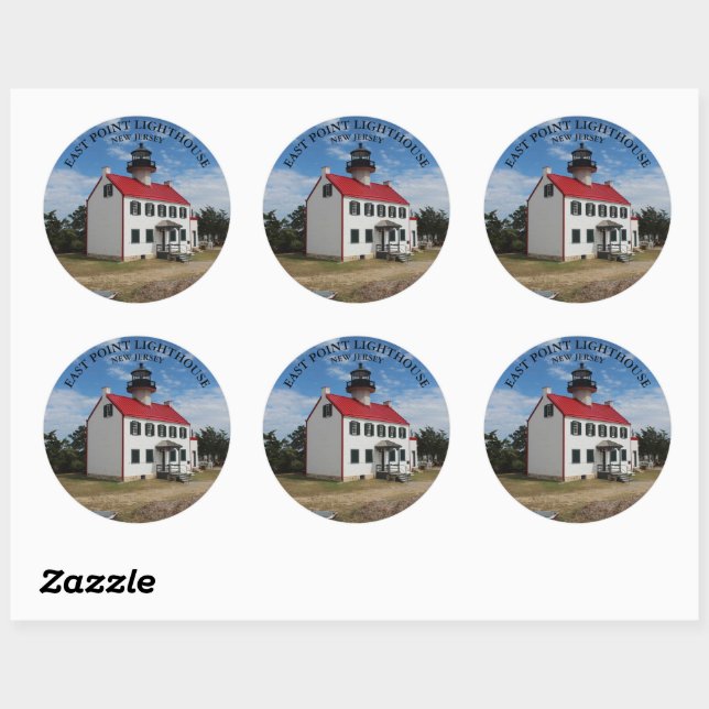 East Point Lighthouse, New Jersey Round Sticker (Blatt)