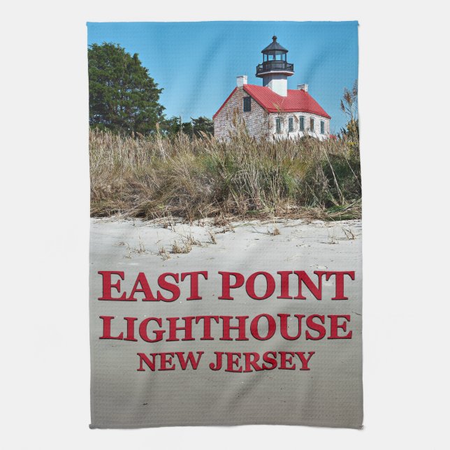 East Point Lighthouse, New Jersey Teetuch Geschirrtuch (Vertikal)