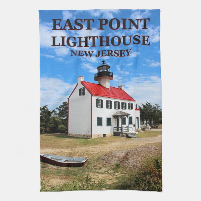 East Point Lighthouse, New Jersey Teetuch Geschirrtuch (Vertikal)