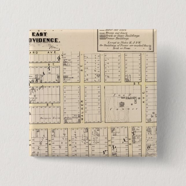 East Providence Rhode Island Karte Button (Vorderseite)