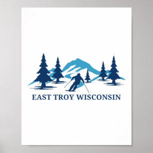 East Troy Wisconsin Skigebiet Skifahren Skifahrer Poster
