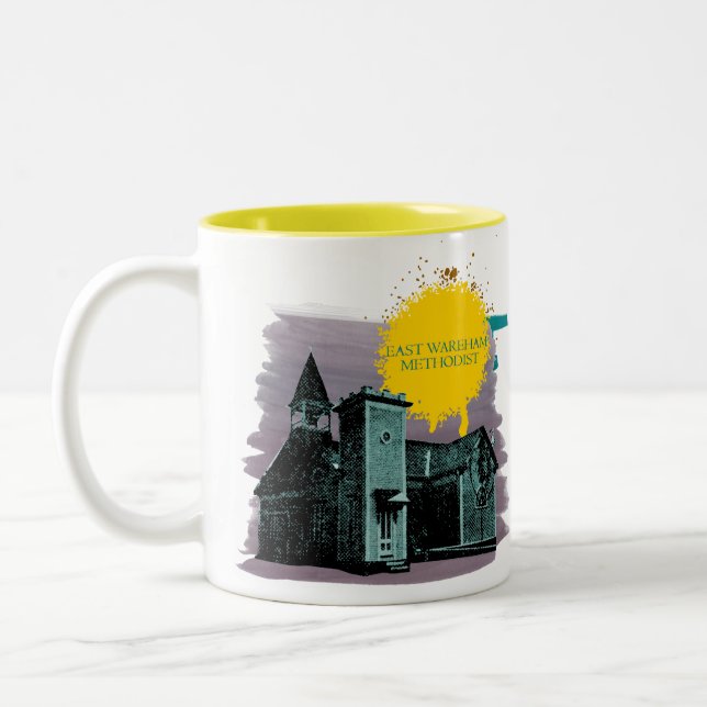 East Wareham Methodist-Tasse Zweifarbige Tasse (Links)