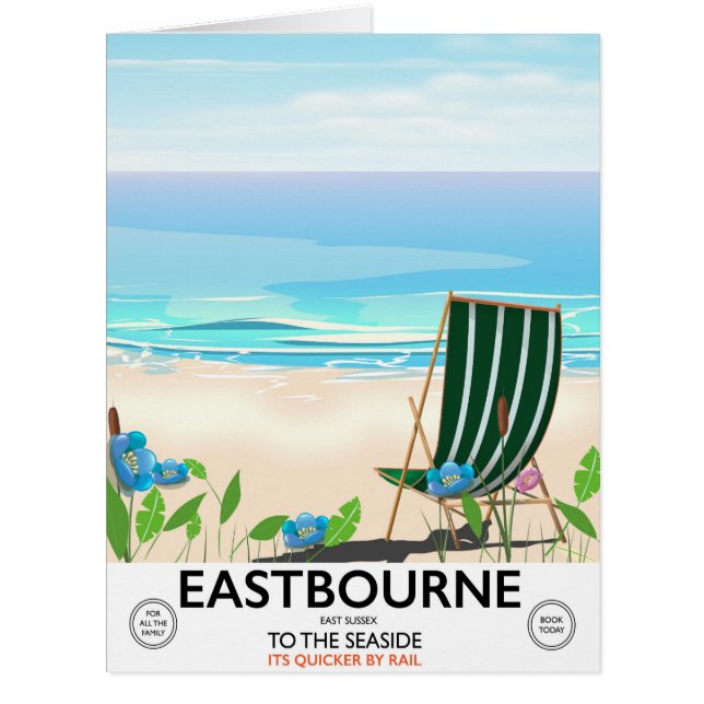 Eastbourne Beach East Sussex Reiseplakat (Vorderseite)