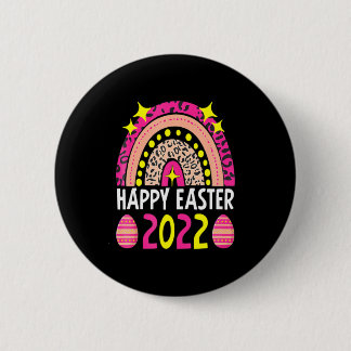 Easter 2022 rainbow cute happy easter 2022 women button