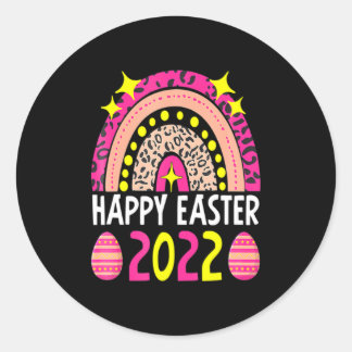 Easter 2022 rainbow cute happy easter 2022 women runder aufkleber