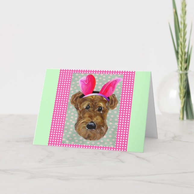 EASTER AIREDALE FEIERTAGSKARTE (Vorderseite)