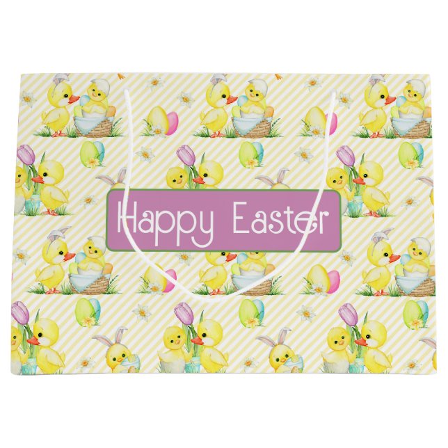 Easter Baby Chicks und Enten Große Geschenktüte (Vorderseite)