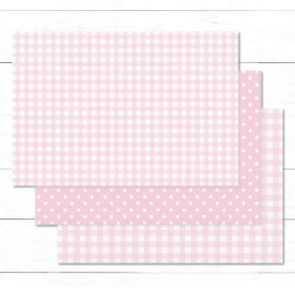 Easter Baby Pink Gingham und Polka Dots Geschenkpapier Set