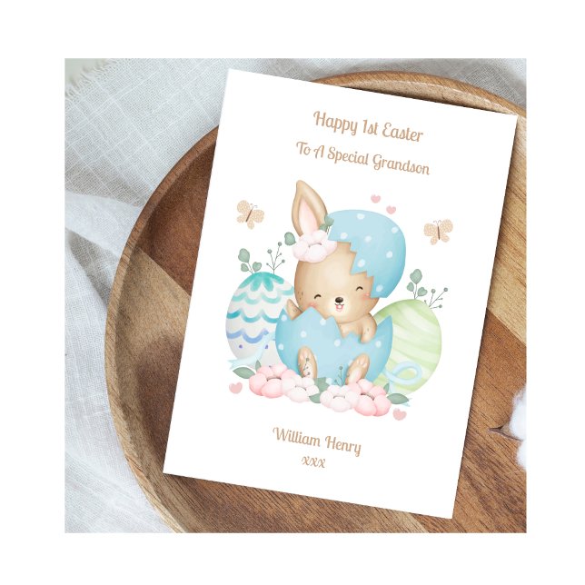 Easter Baby Rabbit Grandson Card Karte (Von Creator hochgeladen)