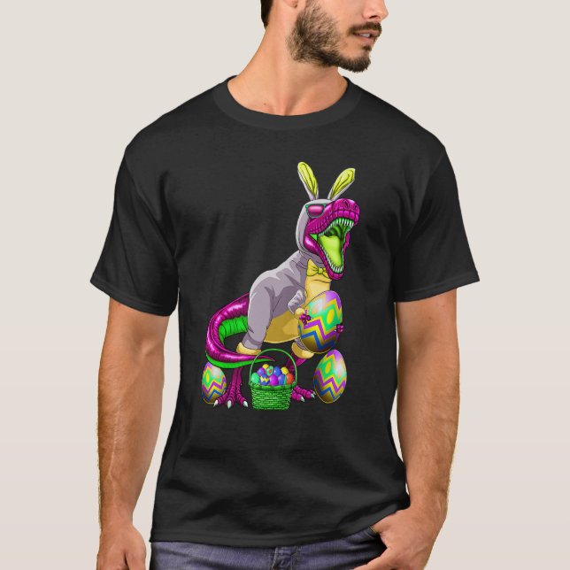 Easter Basket Bunny Dinosaur Shirt Egg Rex Kids Bo (Vorderseite)