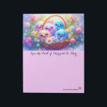 Easter Basket Dreams Notizblock<br><div class="desc">Palais de Marigold St. May creates unique stationery for those that love all things cute,  Kawaii,  floral,  and colorful. 

Note that the designs are created for the large notepad. If you would like a different size notepad,  stationery,  or anything else,  please contact me!</div>