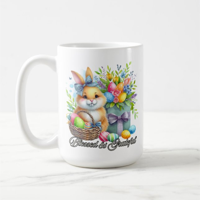 Easter Blessings- Blessed & Grateful Coffee Mug Kaffeetasse (Links)