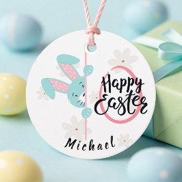 Easter Blue Bunny Personalized Favor Tags Geschenkanhänger