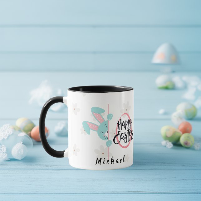 Easter Blue Bunny Personalized Mug Tasse (Von Creator hochgeladen)