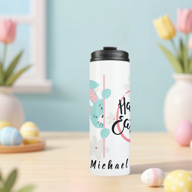 Easter Blue Bunny Personalized Thermal Tumbler Thermosbecher (Von Creator hochgeladen)