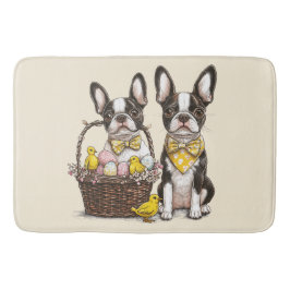 Easter Boston Terrier Dogs Badematte