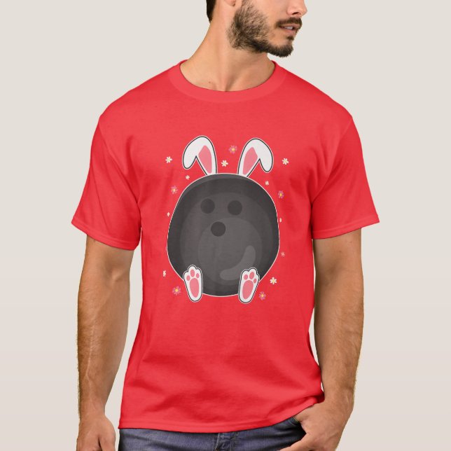 Easter Bowling Ball Bunny Ears Easter Bowling Play T-Shirt (Vorderseite)