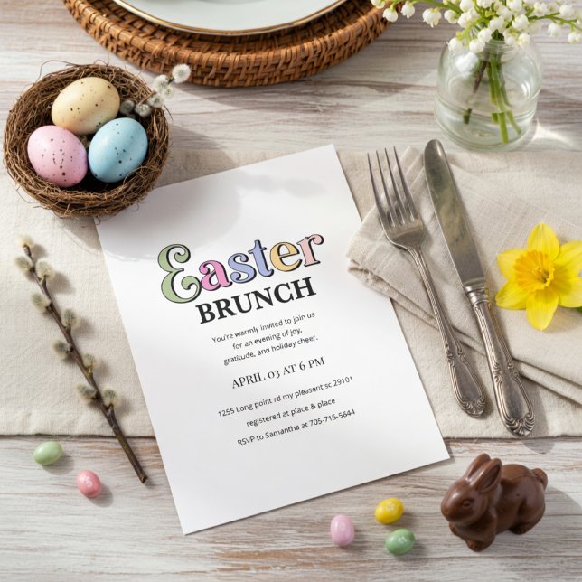 Easter Brunch Invitation | Modern Elegant Spring  (Créateur téléchargé)