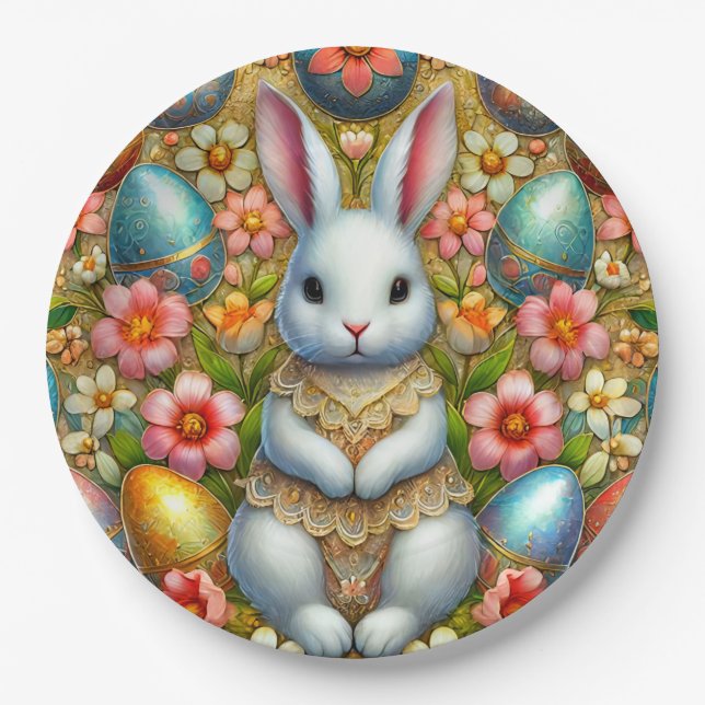EASTER BUNNY 3D ~ Alkoholtinten ~ Papierplatte Pappteller (Vorderseite)