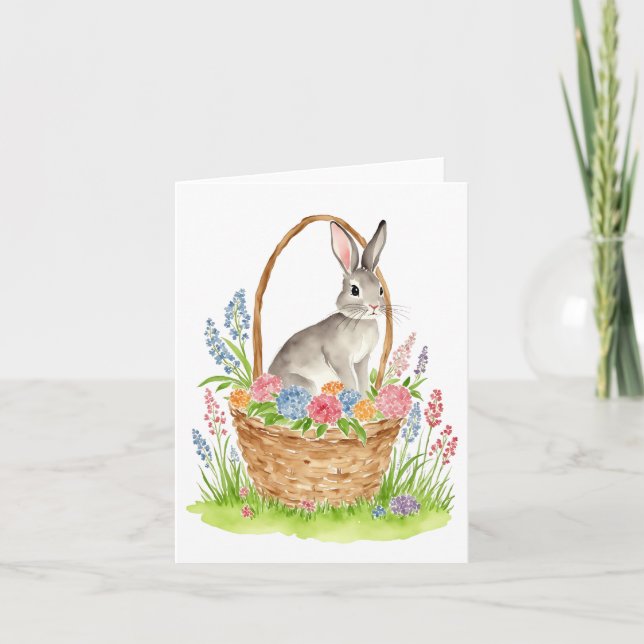Easter Bunny Aquarelle Carte Pâques 4 (Devant)