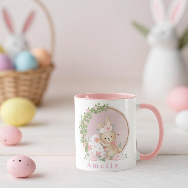 Easter Bunny at Garden Personalized Mug Tasse (Von Creator hochgeladen)