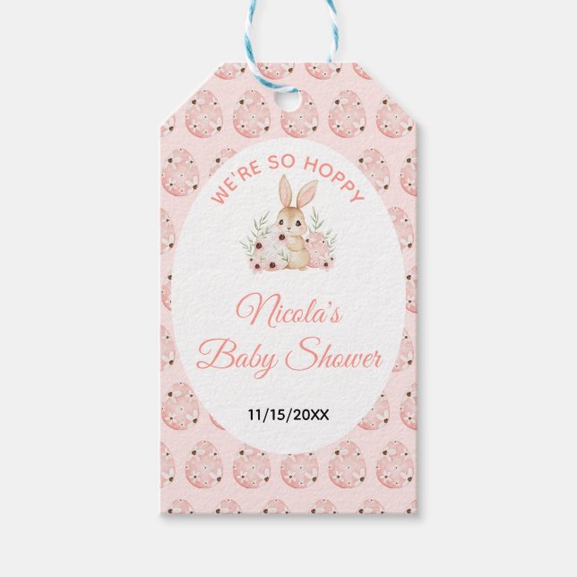 Easter Bunny Baby Shower Geschenkanhänger (Vorderseite)