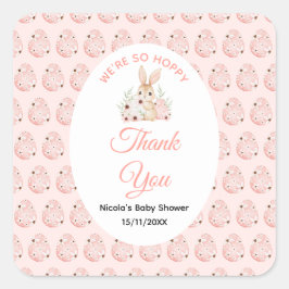 Easter Bunny Baby Shower Quadratischer Aufkleber